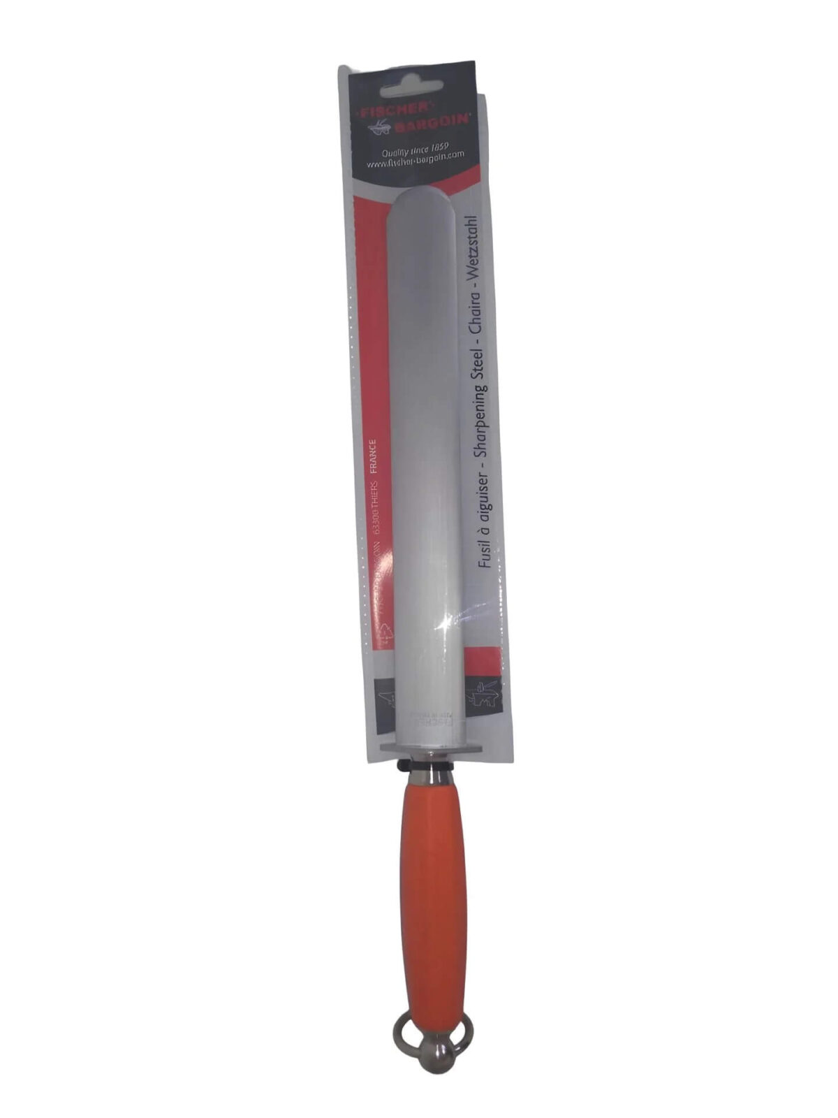 چاقو تیز کن (مصقل) تخت برند فیشر اصل فرانسه 28 سانتی متری مدل G250R نارنجی رنگ